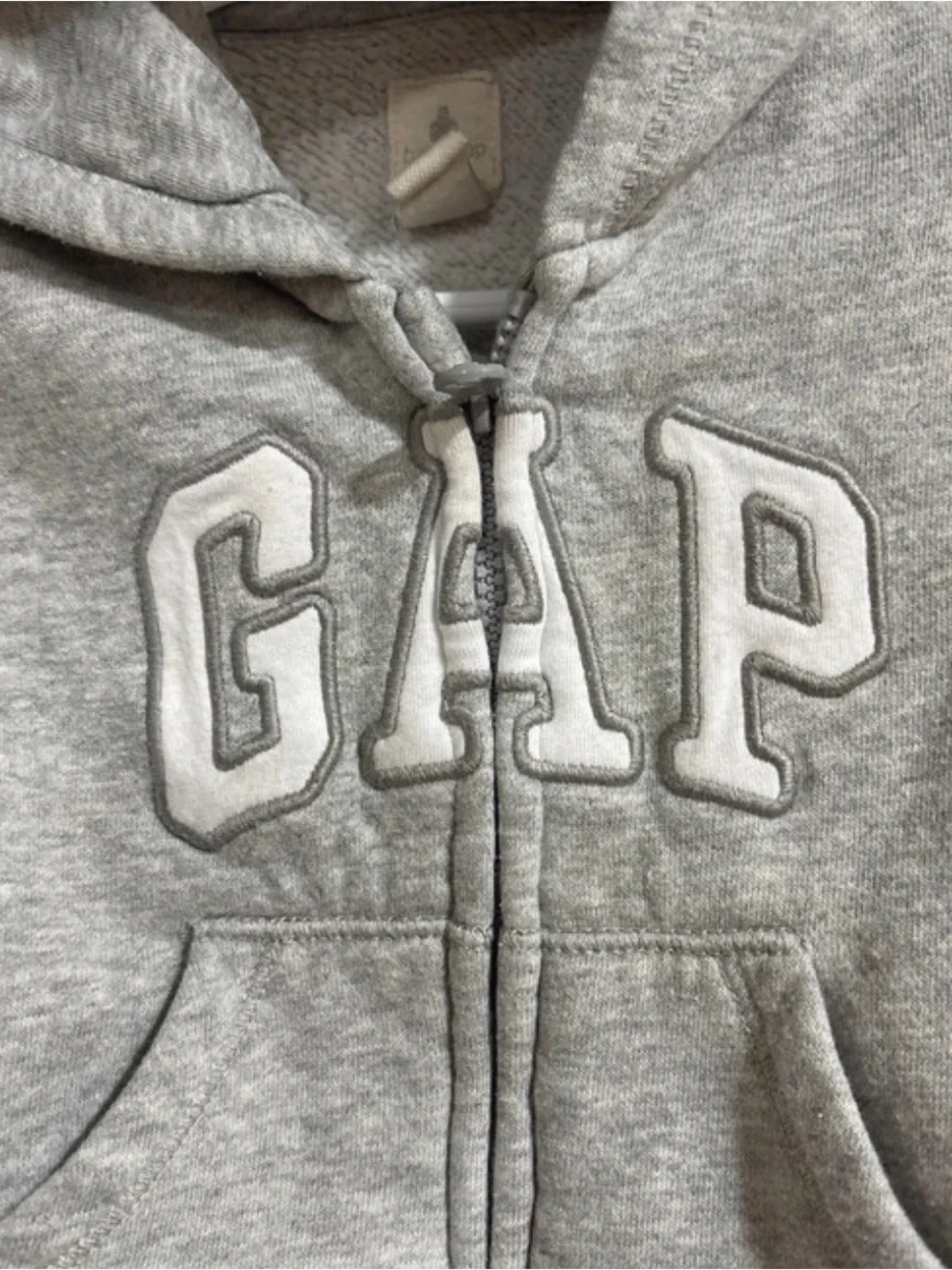 GAP Gray Hooded Fleece Footed One-Piece